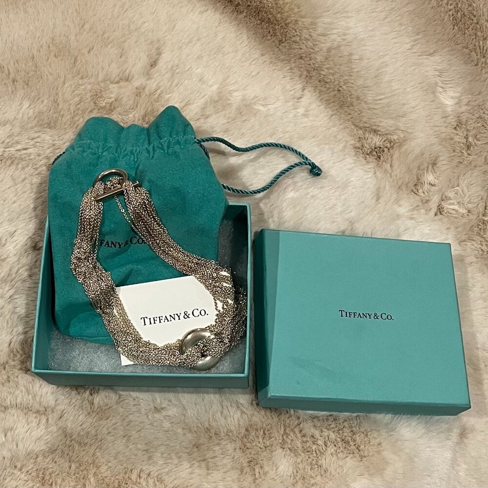 Tiffany & Co. Multistrand Mesh Sterling Silver Circle Necklace